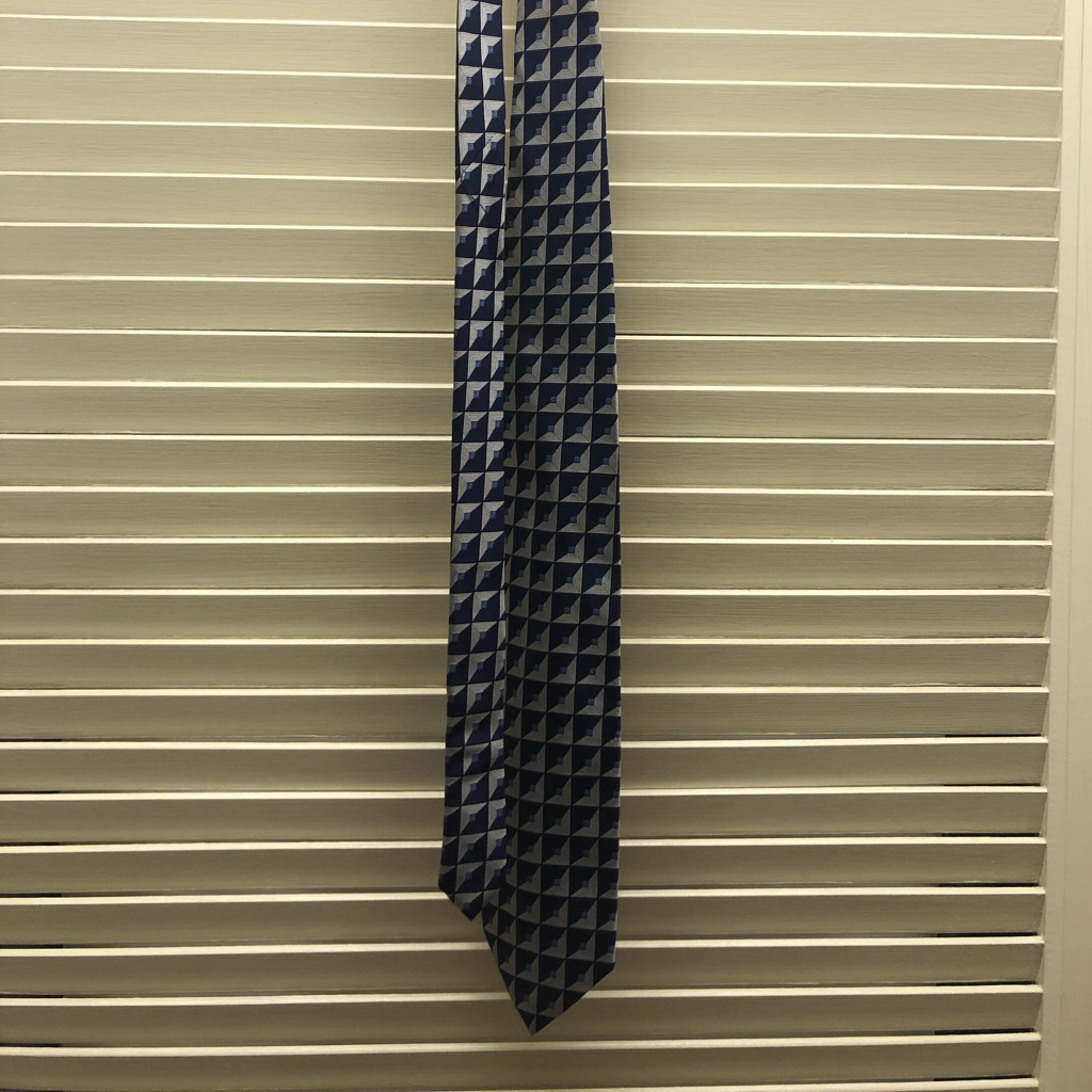 Mens Blue And Silver Tie Platinum Brand